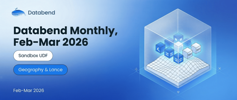 Databend Feb–Mar Bimonthly Report: Continuous Data Development to Enhanced GIS Capabilities